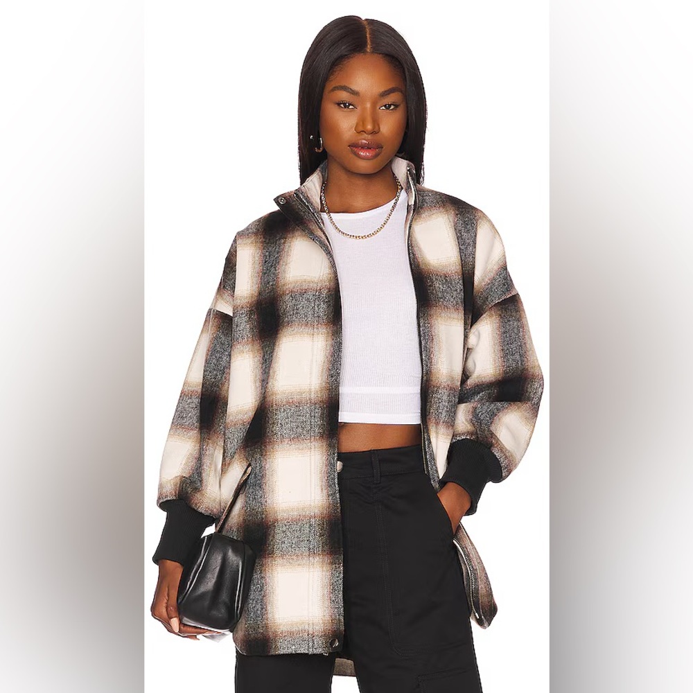 NWT Steve Madden Harper Plaid Shacket Medium